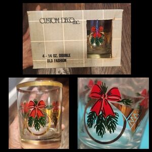 NIB VTG Xmas High Ball Glasses